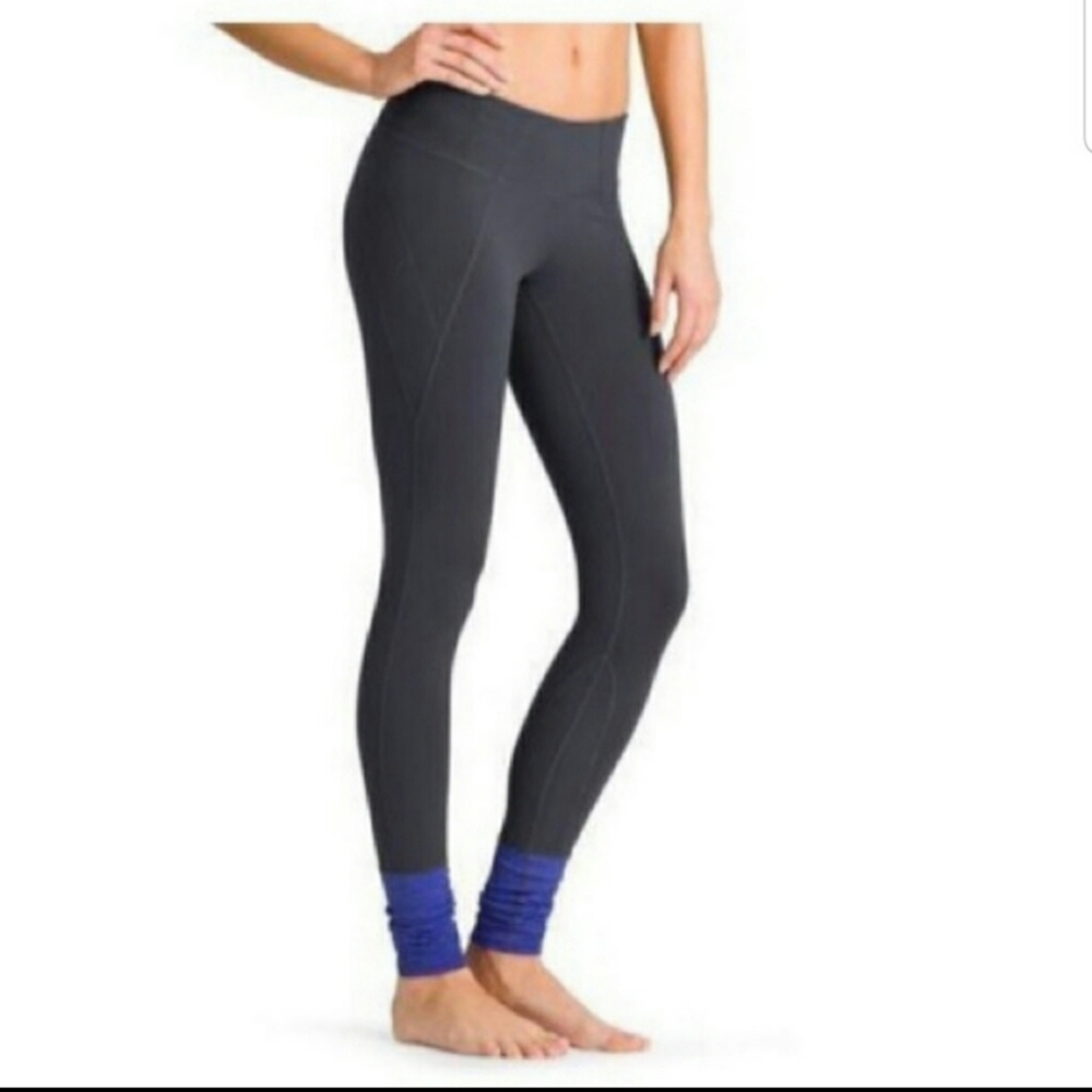Athleta plie barre tights leggings gray blue size small ballet yoga‎ dance